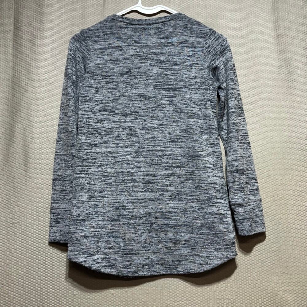 Athleta Girl Medium (8-10) Marled Gray Long Sleeve Zipper Pocket Tunic Shirt - Picture 5 of 5